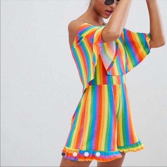 ASOS Pants - NWT ASOS Daisy Street rainbow romper
